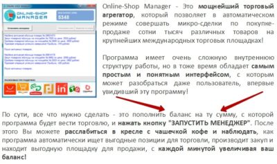 Евгений Новиков и его программа-лохотрон Online-Shop Manager. Отзыв