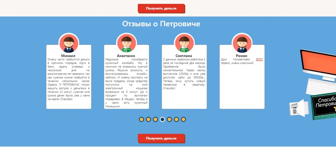 Займы онлайн У Петровича - отзывы о проекте upetrovicha.su