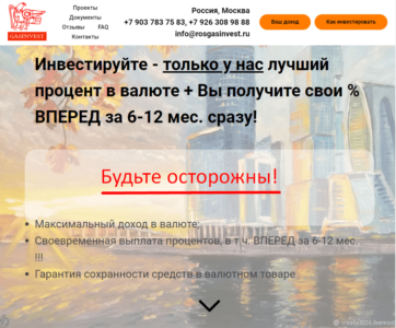 ГазИнвест – отзывы об инвестициях rosgasinvest.ru