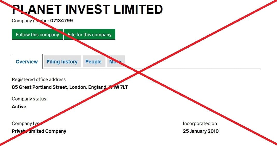 Planet Invest Limited обман