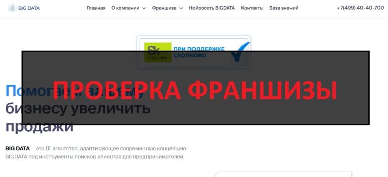 Франшиза Big Data - отзывы и проверка на честность