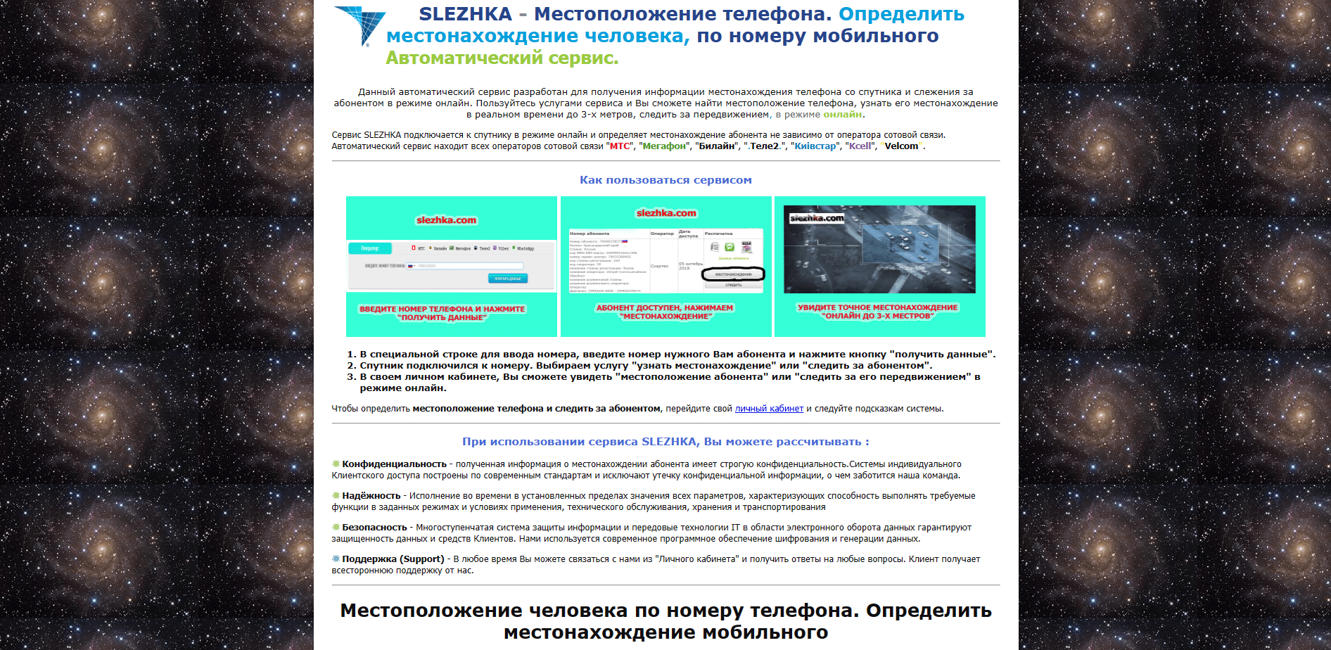 SLEZHKA – сервис для определения местоположения, отзывы о проекте. Обман!