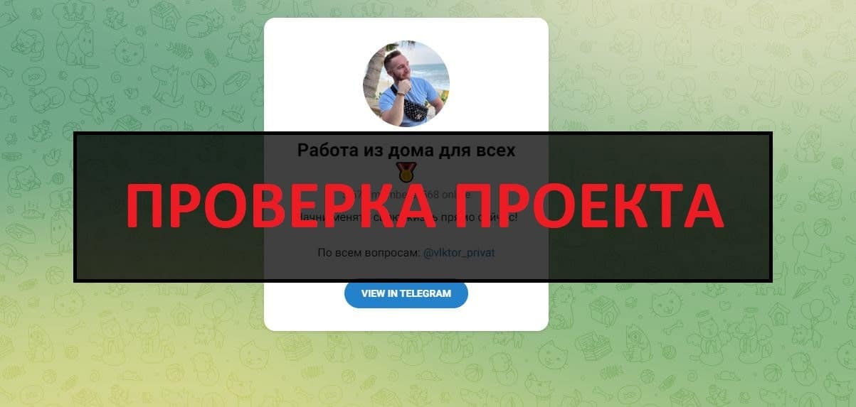 Телеграмм канал Работа из дома для всех (Виктор П) - отзывы и разоблачение