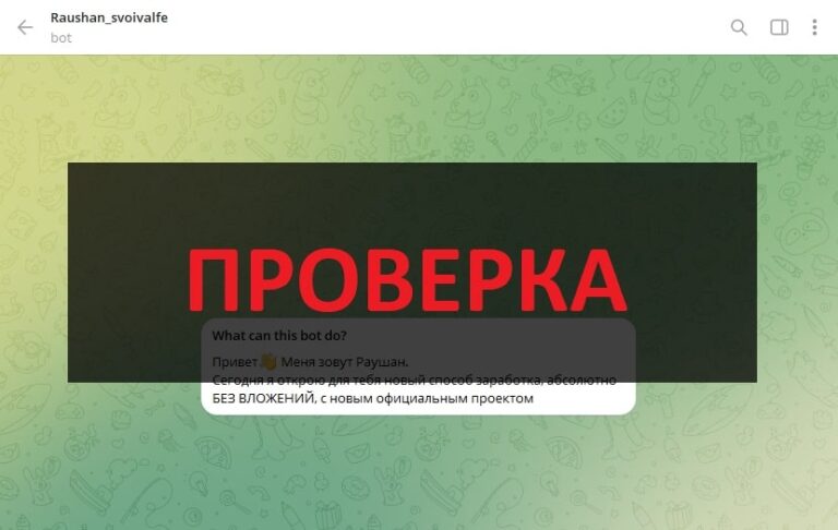 Тг Раушан (@Raushan2021_Bot) отзывы - честный или развод