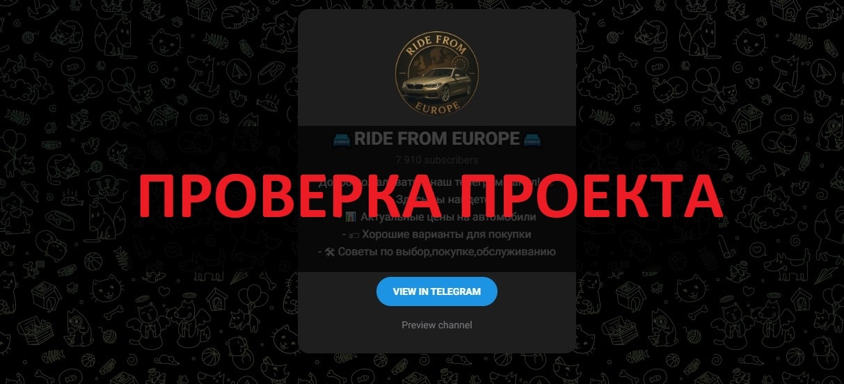 Тг RIDE FROM EUROPE - отзывы о разводе по продаже авто