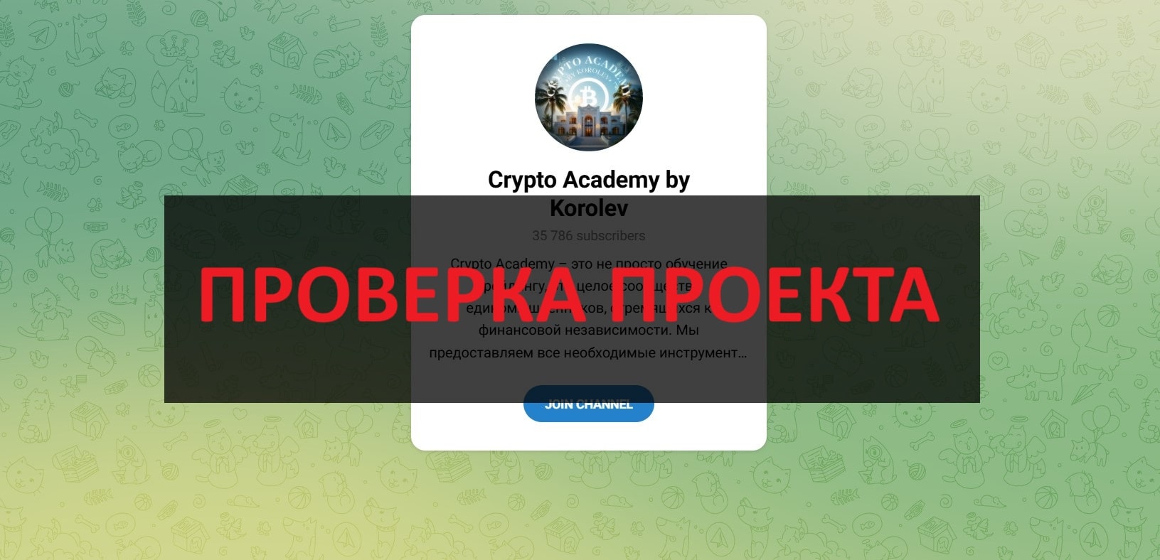Crypto Academy by Korolev - отзывы о телеграмм канале, разводят