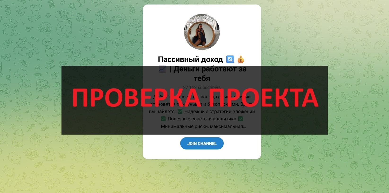 Пассивный доход | Деньги работают за тебя (Елизавета) - отзывы о телеграмм канале