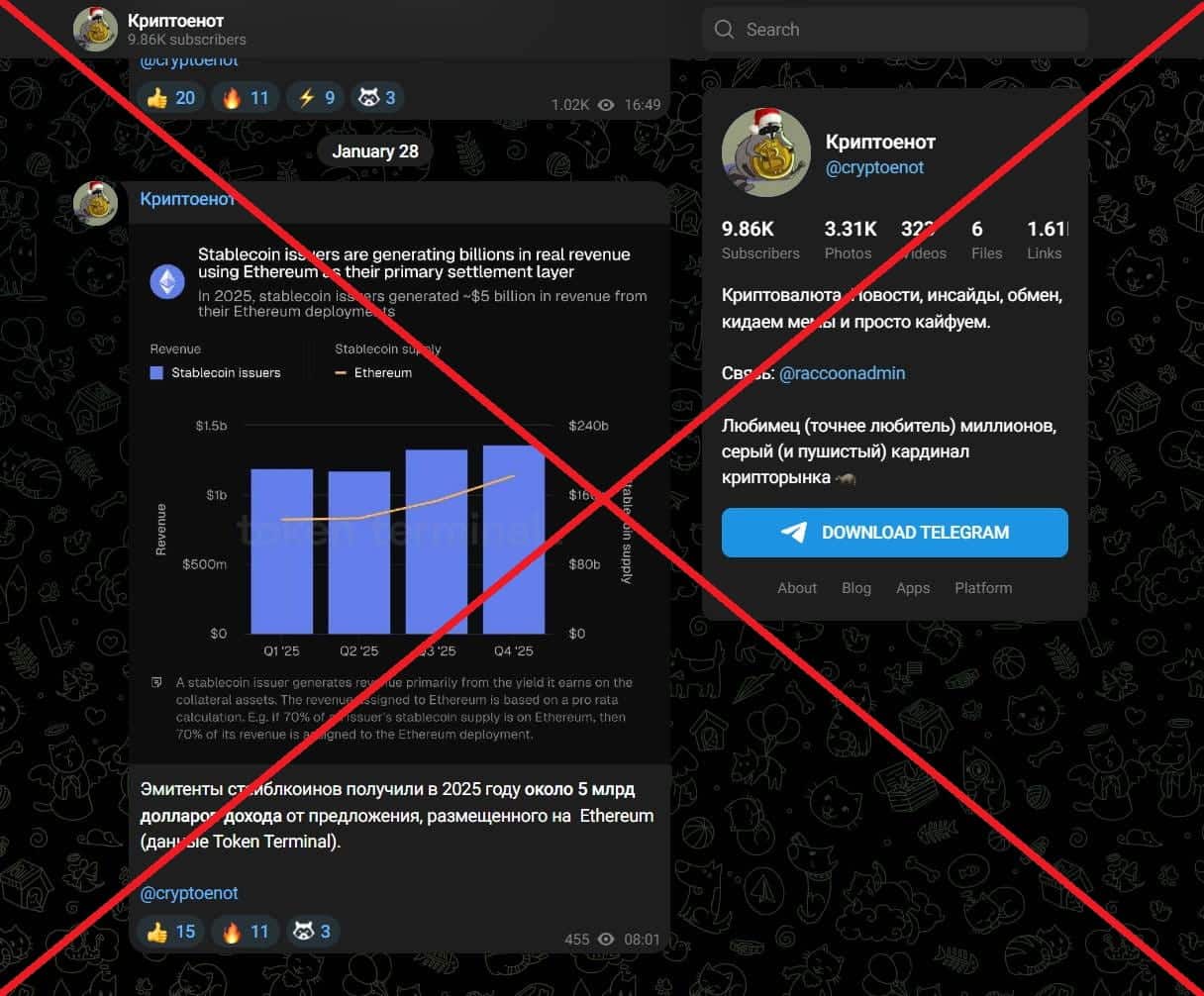 Криптоенот обман